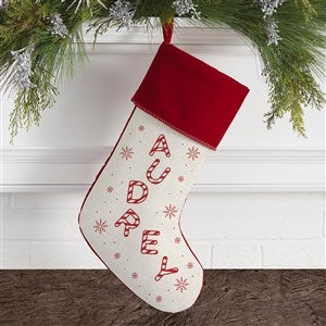 Candy Cane Lane Personalized Burgundy Christmas Stocking