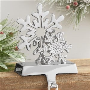 Christmas Snowflake Silver Stocking Holder