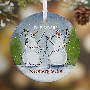 1-Sided Snow Couple Personalized Ornament