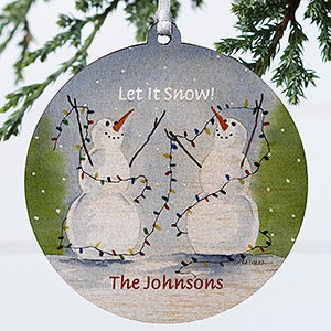 Snow Couple Personalized Ornament