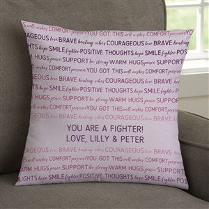 Words of Encouragement Personalized 14x14 Throw Pillow