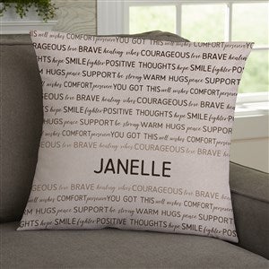 Words of Encouragement Personalized 18x18 Throw Pillow
