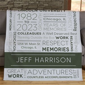 Retirement Memories Personalized 50x60 Sweatshirt Blanket