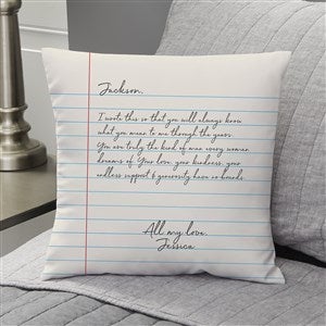Love Letter Personalized 14x14 Velvet Throw Pillow