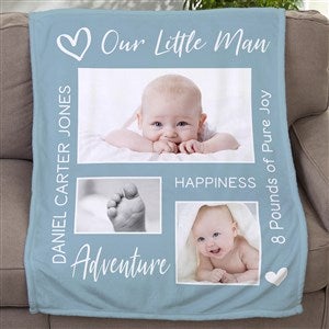 Baby Photo Collage Personalized Photo 30x40 Fleece Blanket