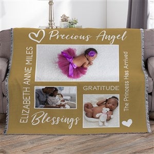 Baby Photo Collage Personalized Photo 56x60 Woven Throw