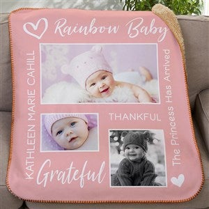 Baby Photo Collage Personalized Photo 30x40 Sherpa Blanket