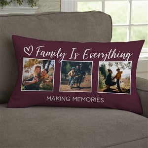 Photo Collage For Him Personalized Photo Lumbar Velvet Throw Pillow