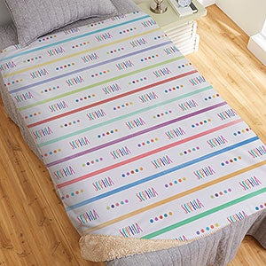 Watercolor Brights Personalized 60x80 Sherpa Blanket