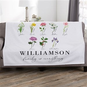 Birth Month Flower Personalized 50x60 Sweatshirt Blanket