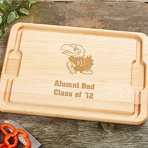 NCAA Kansas Jayhawks Personalized Maple Cutting Board 12x17