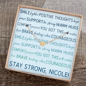 Words of Encouragement Gold Heart Necklace With Message Card