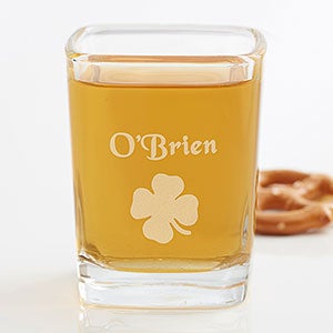 Personalized Shot Glasses - Irish Shamrock Design