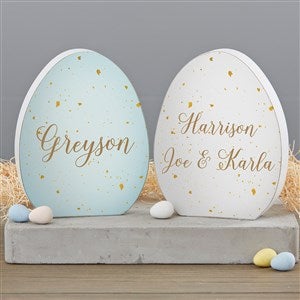 Speckled Personalized Wooden Easter Egg Shelf Decoration