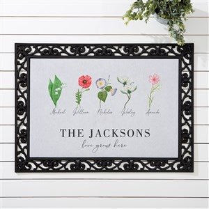 Birth Month Flower Personalized Doormat 18x27