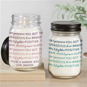 Words of Encouragement Personalized Farmhouse Candle Jar