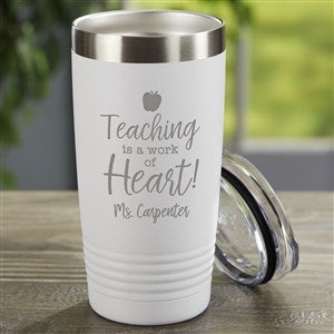 Inspiring Teacher Personalized 20oz Vacuum Insulated Stainless Tumbler - White