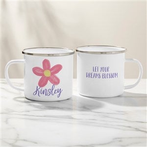 Watercolor Brights Flower Personalized Kids Enamel Mug-Large