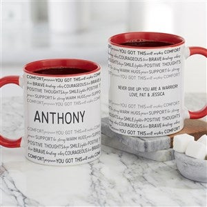 Words of Encouragement Personalized Coffee Mug 11oz Red
