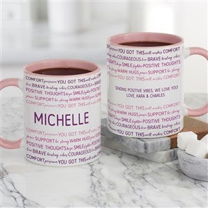 Words of Encouragement Personalized Coffee Mug 11oz Pink