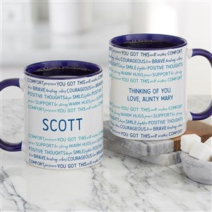 Words of Encouragement Personalized Coffee Mug 11oz Blue
