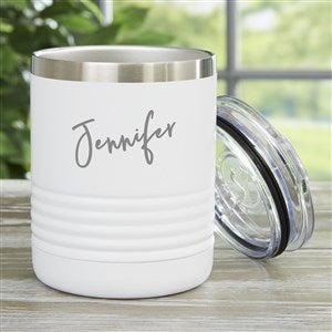 Trendy Script Name Personalized 10oz White Stainless Tumbler