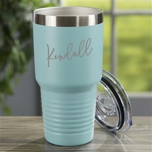 Trendy Script Name Personalized 30oz Teal Stainless Tumbler