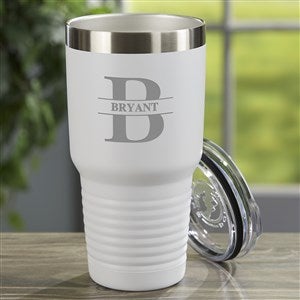 Lavish Last Name Personalized 30oz White Stainless Tumbler