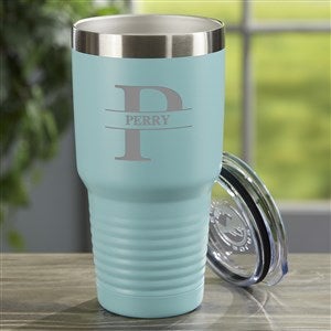 Lavish Last Name Personalized 30oz Teal Stainless Tumbler