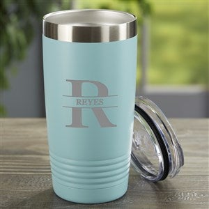 Lavish Last Name Personalized 20oz Teal Stainless Tumbler