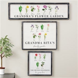 Grandmas Birth Month Flowers Personalized Barnwood Frame Wall Art - 33572