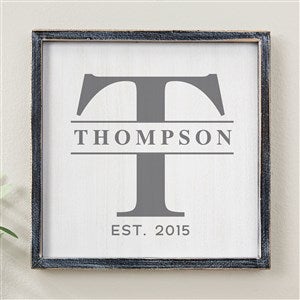 Lavish Last Name Personalized Blackwashed Frame Wall Art 12x12