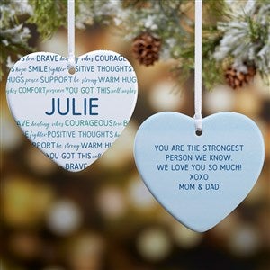 Words Of Encouragement Personalized Heart Ornament - 2 Sided Glossy