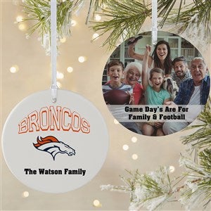 NFL Denver Broncos Personalized Photo Ornament - 2 Sided Matte