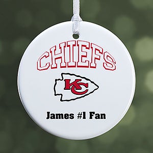 NFL Kansas City Chiefs Personalized Ornament-2.85" Glossy - 1 Sided - #33592-1S