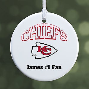 NFL Kansas City Chiefs Personalized Ornament - 1 Sided Glossy