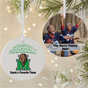 NCAA Marshall Thundering Herd Personalized Photo Ornament  - 2 Sided Matte