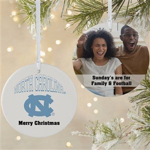 NCAA North Carolina Tar Heels Personalized Photo Ornament  - 2 Sided Matte