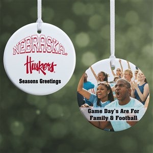 NCAA Nebraska Cornhuskers Personalized Photo Ornament - 2 Sided Glossy
