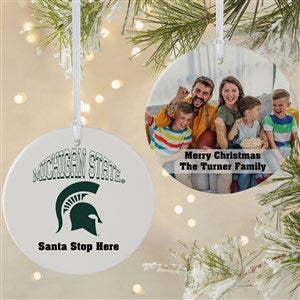 NCAA Michigan State Spartans Personalized Photo Ornament  - 2 Sided Matte