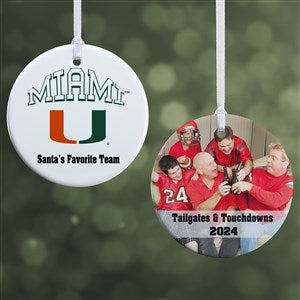 CAA Miami Hurricanes Personalized Photo Ornament - 2 Sided Glossy