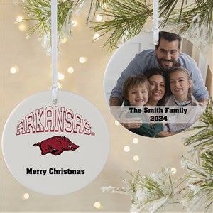 NCAA Arkansas Razorbacks Personalized Photo Ornament - 2 Sided Matte