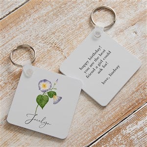 Birth Month Flower Personalized Keychain