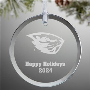NCAA Oregon State Beavers Personalized Glass Ornament