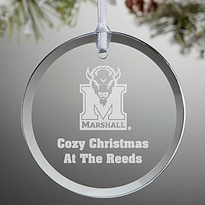 NCAA Marshall Thundering Herd Personalized Glass Ornament