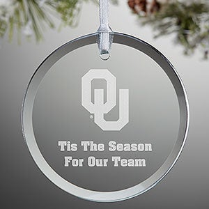 NCAA Oklahoma Sooners Personalized Glass Ornament