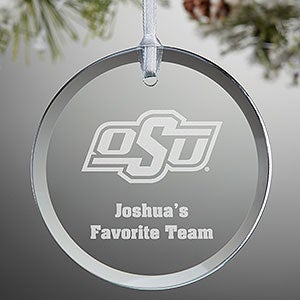 NCAA Oklahoma State Cowboys Personalized Glass Ornament