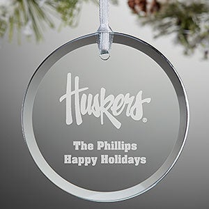 NCAA Nebraska Cornhuskers Personalized Glass Ornament