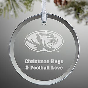 NCAA Missouri Tigers Personalized Glass Ornament