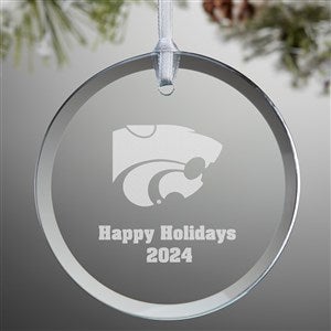 NCAA Kansas State Wildcats Personalized Glass Ornament